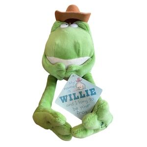 Sandra‎ Boynton Willie The Frog Plush Cowboy Hat Long Legs Hand Tag Sighed Foot